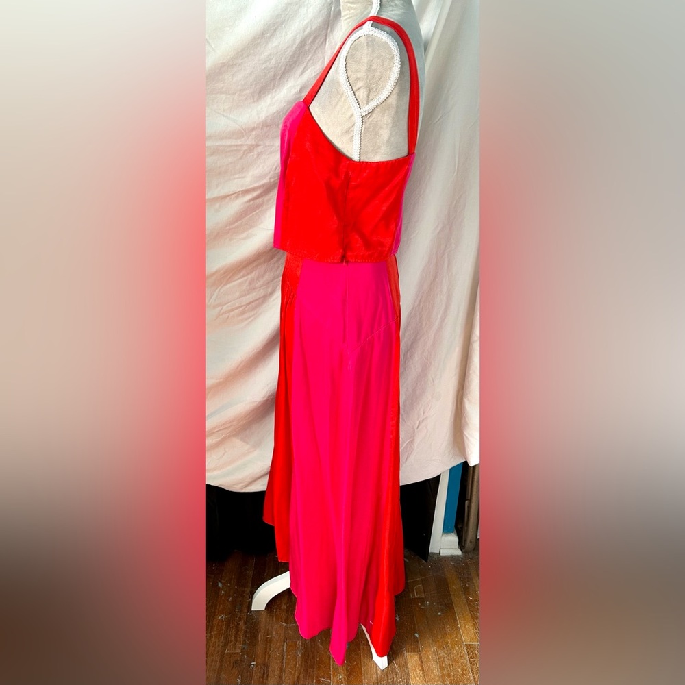Petal & Pup Pink, Orange Colorblock Crop Top & Maxi Hi-Lo Skirt Set, Size 8 - Picture 6 of 16